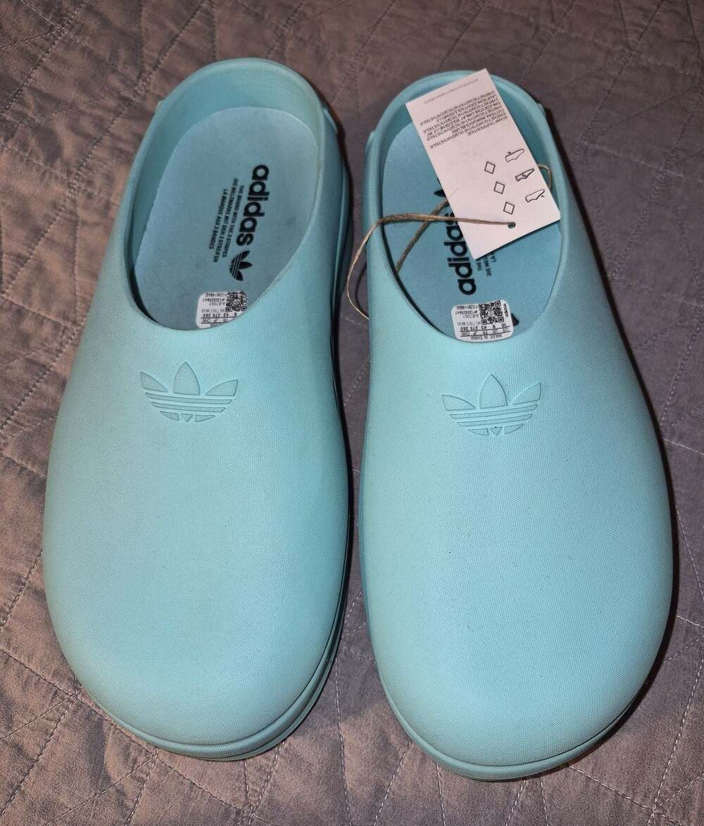 Adidas Adifom Stan Smith Mule Flash Aqua Women's Size 10